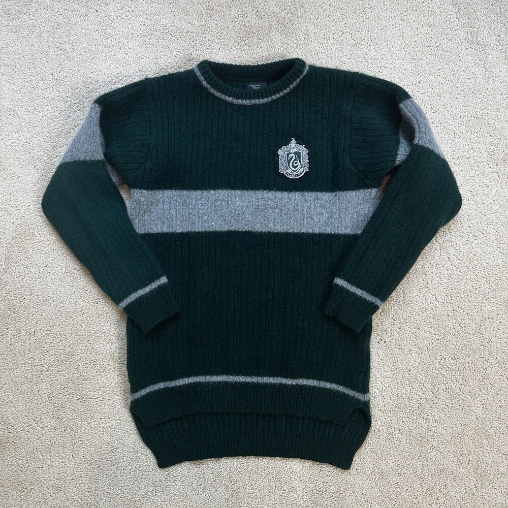 Harry Potter Slytherin Lambswool Sweater Small Green Made in Scotland Wizard